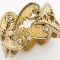 Baroque Ring Hearts Wings - Thumbnail 2