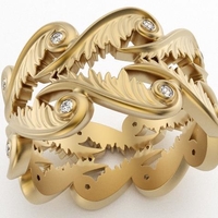 Baroque Ring Hearts Wings - Thumbnail 3