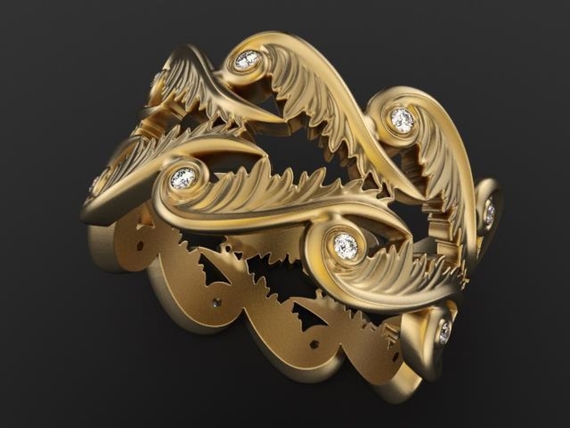 Baroque Ring Hearts Wings