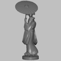 Geicha Japanese original ivory miniature figurine - Thumbnail 2