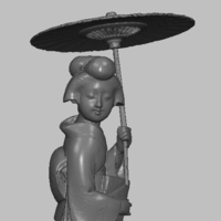 Geicha Japanese original ivory miniature figurine - Thumbnail 7