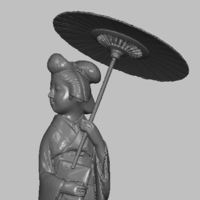 Geicha Japanese original ivory miniature figurine - Thumbnail 8