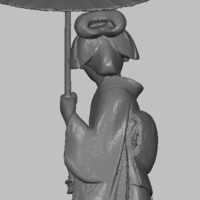 Geicha Japanese original ivory miniature figurine - Thumbnail 12