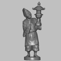 Japanese Monk Original 19th century ivory figurine miniature - Thumbnail 1