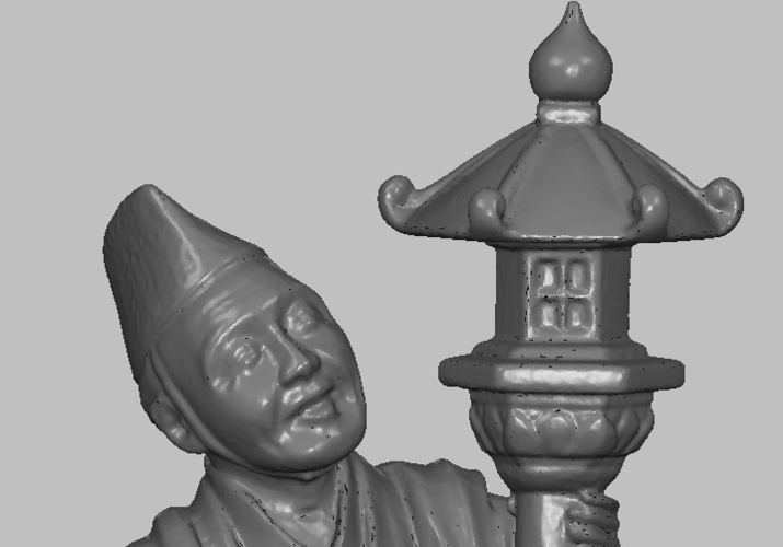 Japanese Monk Original 19th century ivory figurine miniature 3D Print 238002