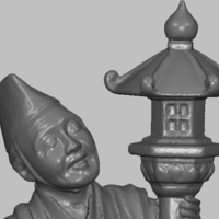 Japanese Monk Original 19th century ivory figurine miniature - Thumbnail 2
