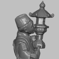 Japanese Monk Original 19th century ivory figurine miniature - Thumbnail 5