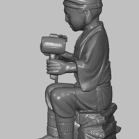Japanese Carpenter Original Ivory miniature figurine - Thumbnail 6