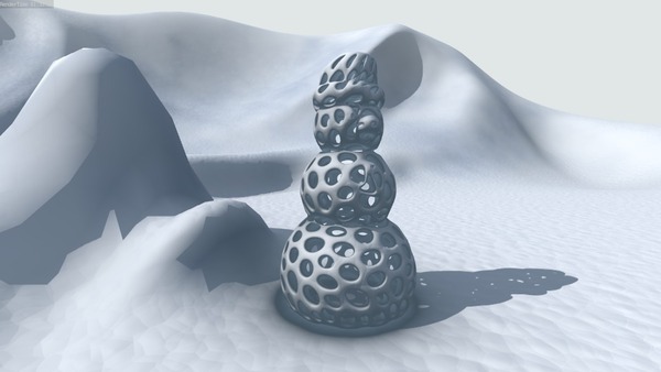 Medium Voronoi Snowman 3D Printing 23810