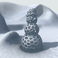 Small Voronoi Snowman 3D Printing 23810
