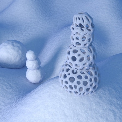 Voronoi Snowman 3D Print 23811