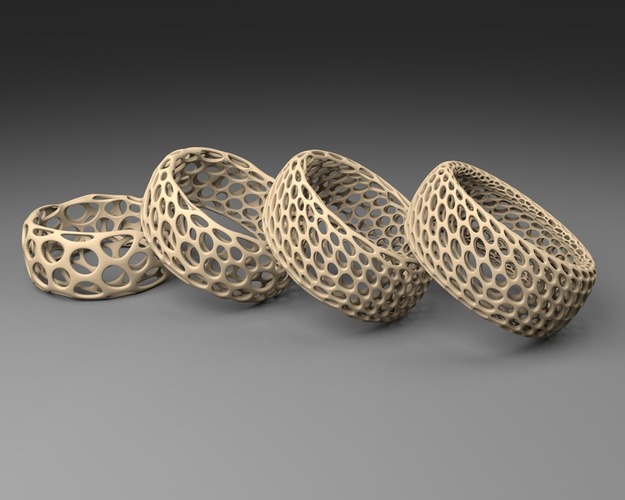 Bracelet - Voronoi Style 3D Print 23812
