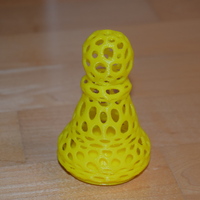 Small 3xM10: Voronoi Chess Set with inlets for 3 x M10 Nuts 3D Printing 23814