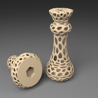 Small M10: Voronoi Chess Set with inlets for M10 Nuts 3D Printing 23821