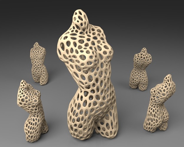 Pink Panther Woman - Voronoi Style 3D Print 23823