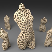 Small Pink Panther Woman - Voronoi Style 3D Printing 23823