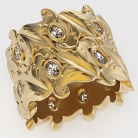 Small Baroque Ring Scrolls 3D Printing 238258