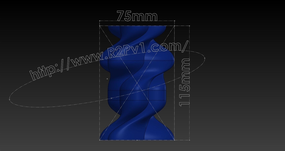 Vase #479 "Twisted Sister"  3D Print 238324