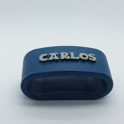 CARLOS 3D Napkin Ring with lauburu 3D Print 238580