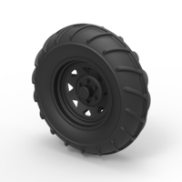 Diecast Front wheel from Mud dragster - Thumbnail 1