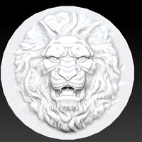 Small Lion head relief circle 3D Printing 238736