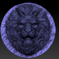 Lion head relief circle - Thumbnail 3