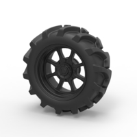 Small Diecast Wheel from Mud truck 3D Printing 238944