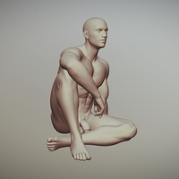 3D Printable Nude Male Body Pose 03 - Thumbnail 1