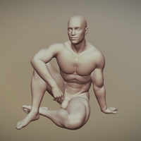 3D Printable Nude Male Body Pose 03 - Thumbnail 2