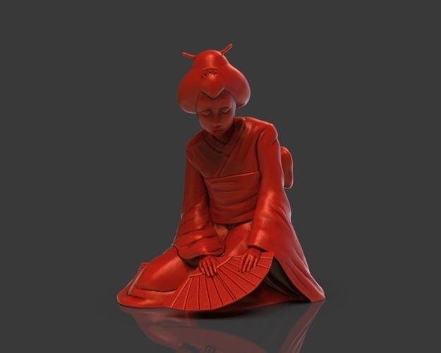 Sad Geisha 3D Sculpture 3D Print 239084