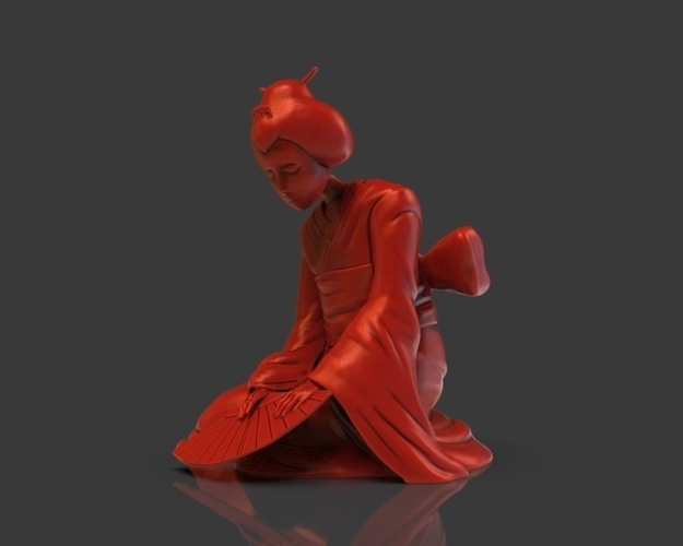 Sad Geisha 3D Sculpture 3D Print 239085
