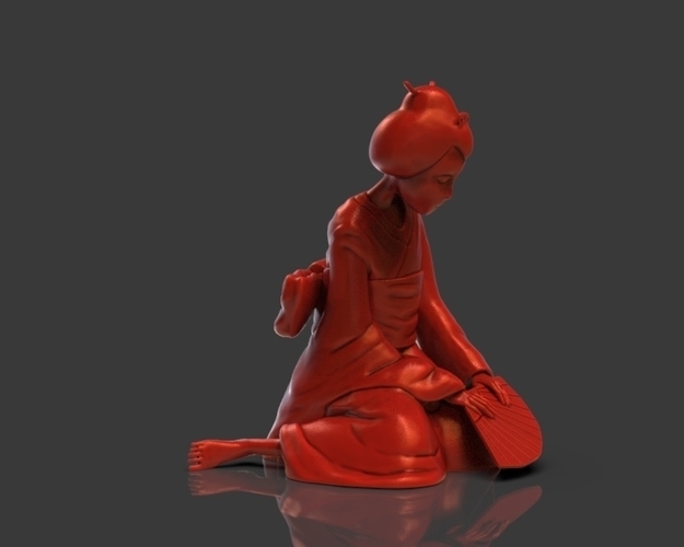 Sad Geisha 3D Sculpture 3D Print 239089