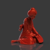 Sad Geisha 3D Sculpture - Thumbnail 6