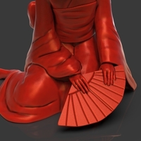 Sad Geisha 3D Sculpture - Thumbnail 7