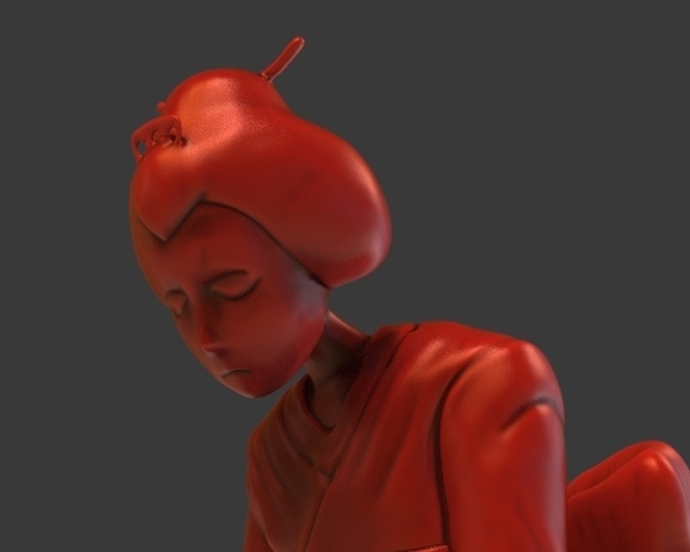 Sad Geisha 3D Sculpture 3D Print 239092