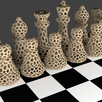 Small Chess Set - Voronoi Style 3D Printing 23917