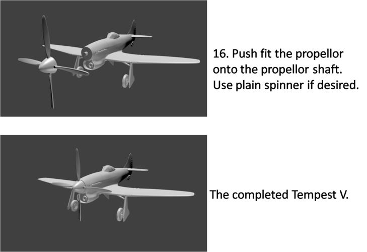 Hawker Tempest V WW2 Fighter Plane 3D Print 239301