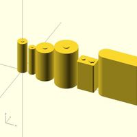 Small Batteries in OpenSCAD 3D Printing 23946