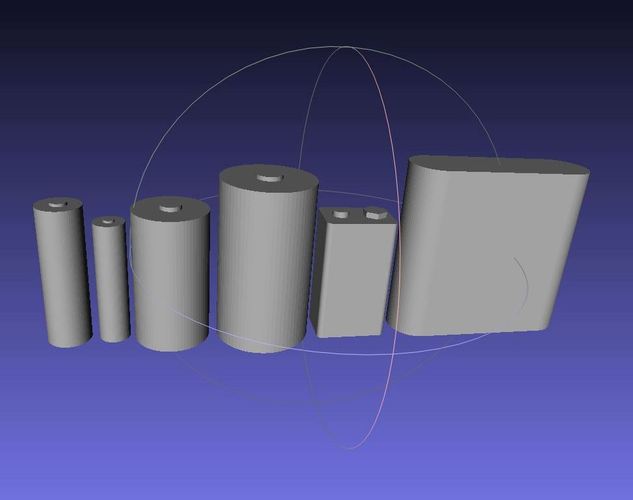 Batteries in OpenSCAD 3D Print 23947