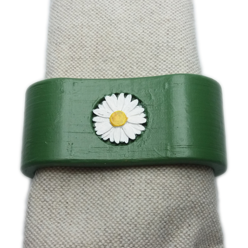 JAVI 3D Napkin Ring with daisy 3D Print 239778