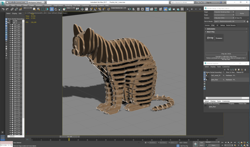 Puzzle Cat 1 3D Print 240005