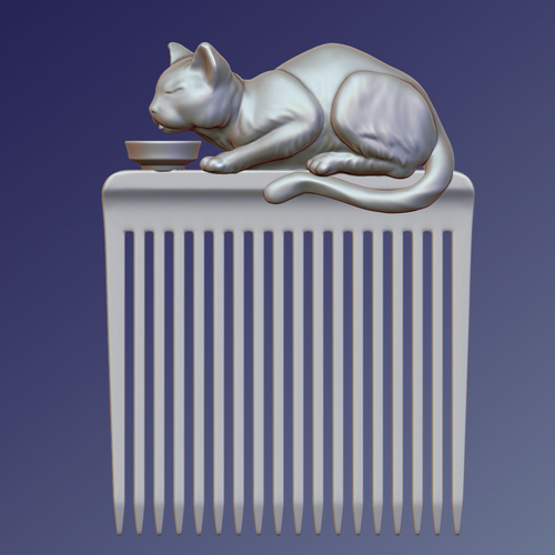Hair comb "Cat" 3D Print 240153