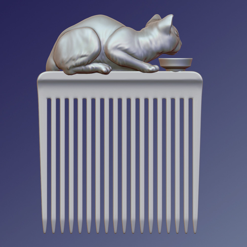 Hair comb "Cat" 3D Print 240154