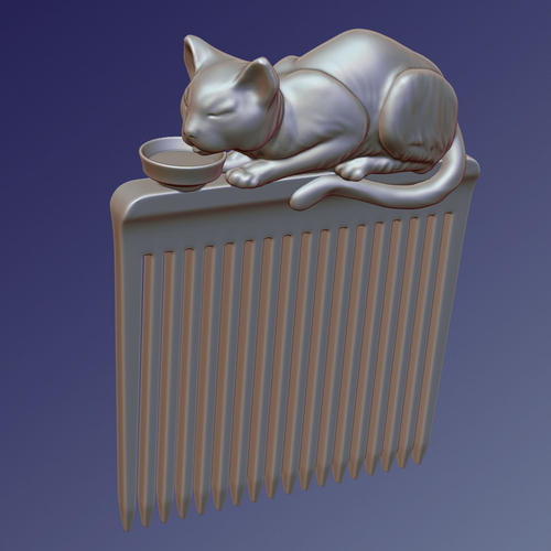 Hair comb "Cat" 3D Print 240155