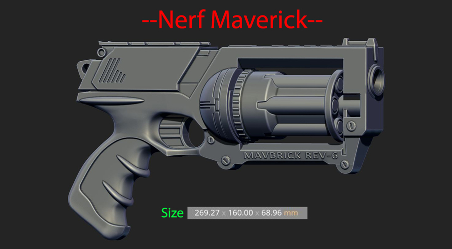 Nerf Maverick For Cosplay 3D Print 240385
