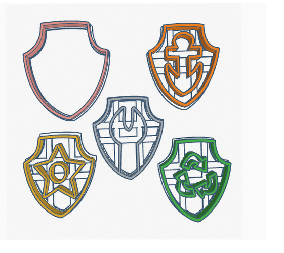 Paw Patrol - Set de escudos (shields) 3D Print 240615