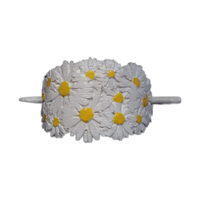 Hair Stick Barrete with embossed daisies 54x30mm  - Thumbnail 6