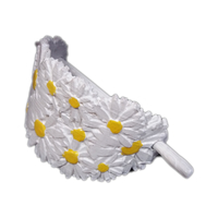 Hair Stick Barrete with embossed daisies 54x30mm  - Thumbnail 7