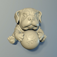 Small The puppy with a ball 3D print model 3D Printing 241065