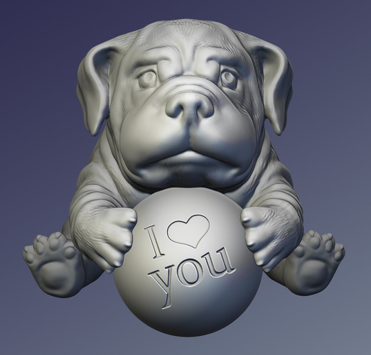 The puppy with a ball 3D print model 3D Print 241068